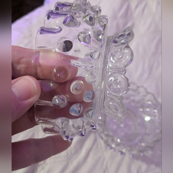 Vintage American Canton Glass Early American Pressed Glass Dewdrop Hobnail bowls - Picture 4 of 14